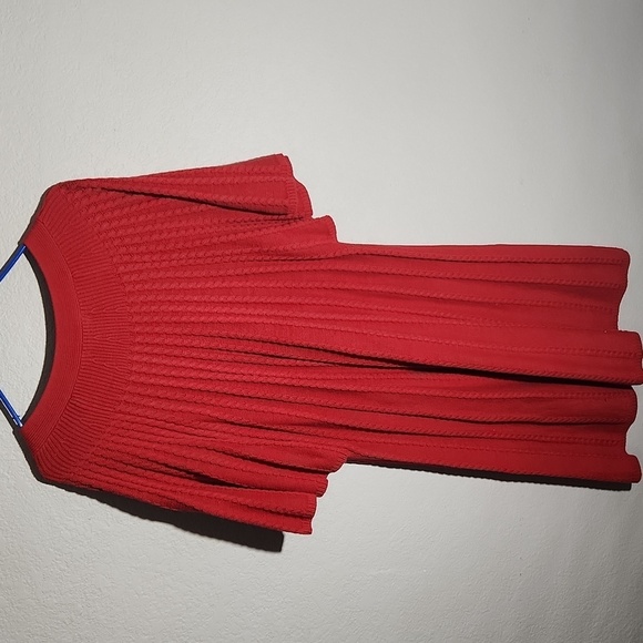 Style & Co Womens Sweater Size 3X Cable Knit Tunic Top Deep Red Shoet Sleeve - Picture 4 of 8